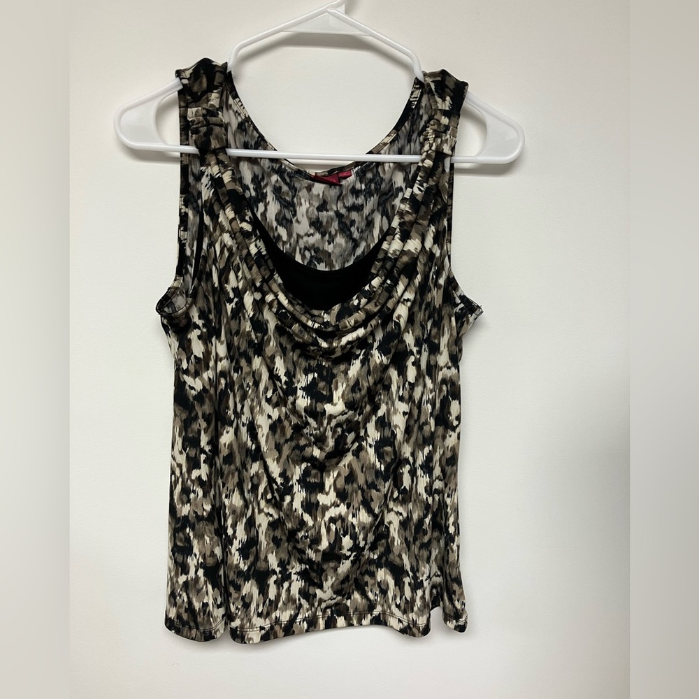 212 Collection top, black, brown, off white, M